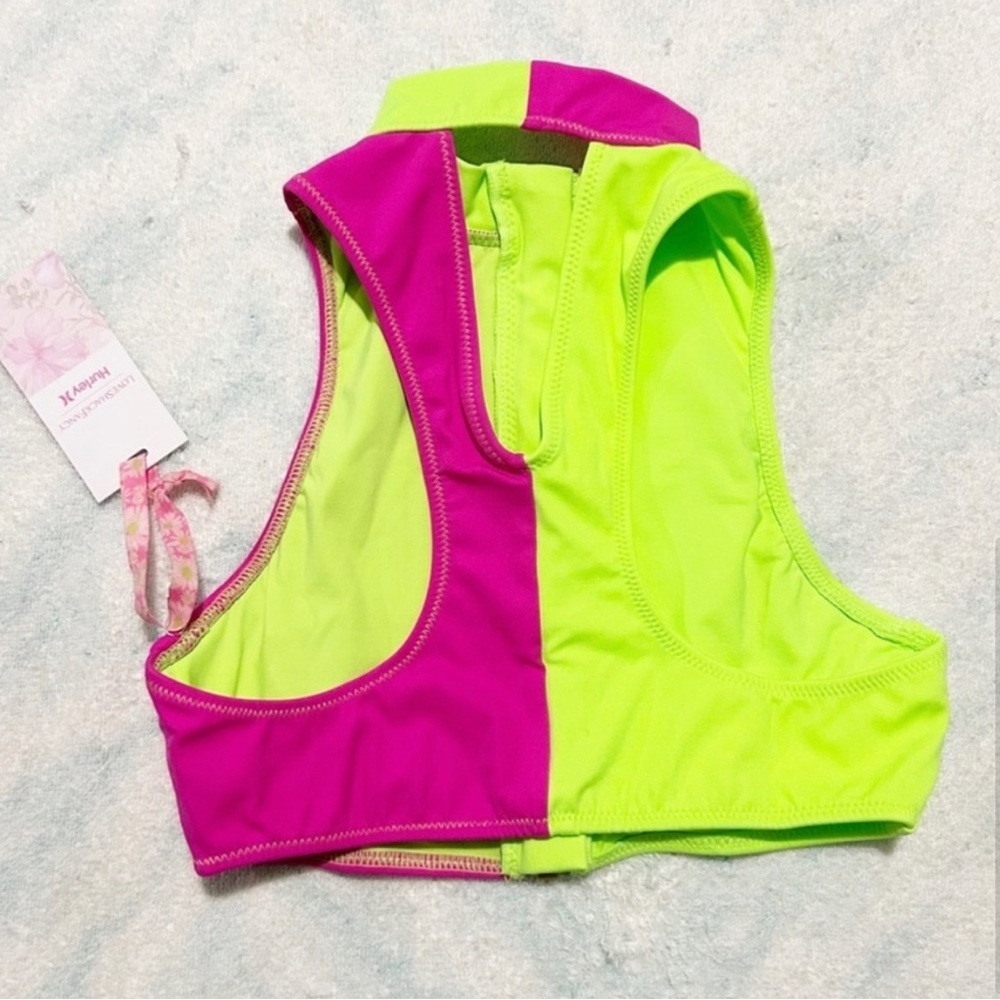 LoveShackFancy Neon Pink and Green Swim Skirt - Picture 3 of 6